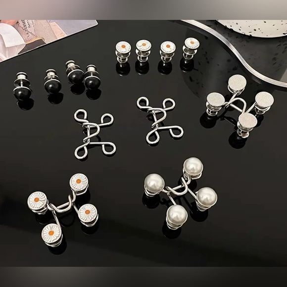 8pcs Adjustable Denim Waist Tighteners - Metal Button Pins - Picture 7 of 8